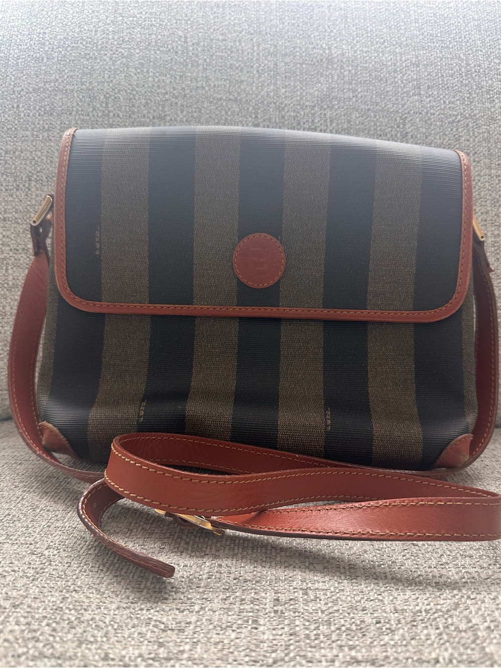 Fendi Pecan Vintage Crossbody Shoulder Bag
